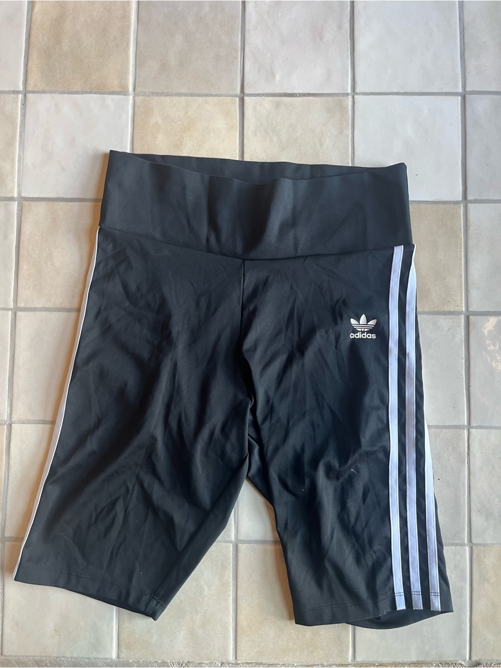adidas Black Bike Leggings with White 3-Stripes